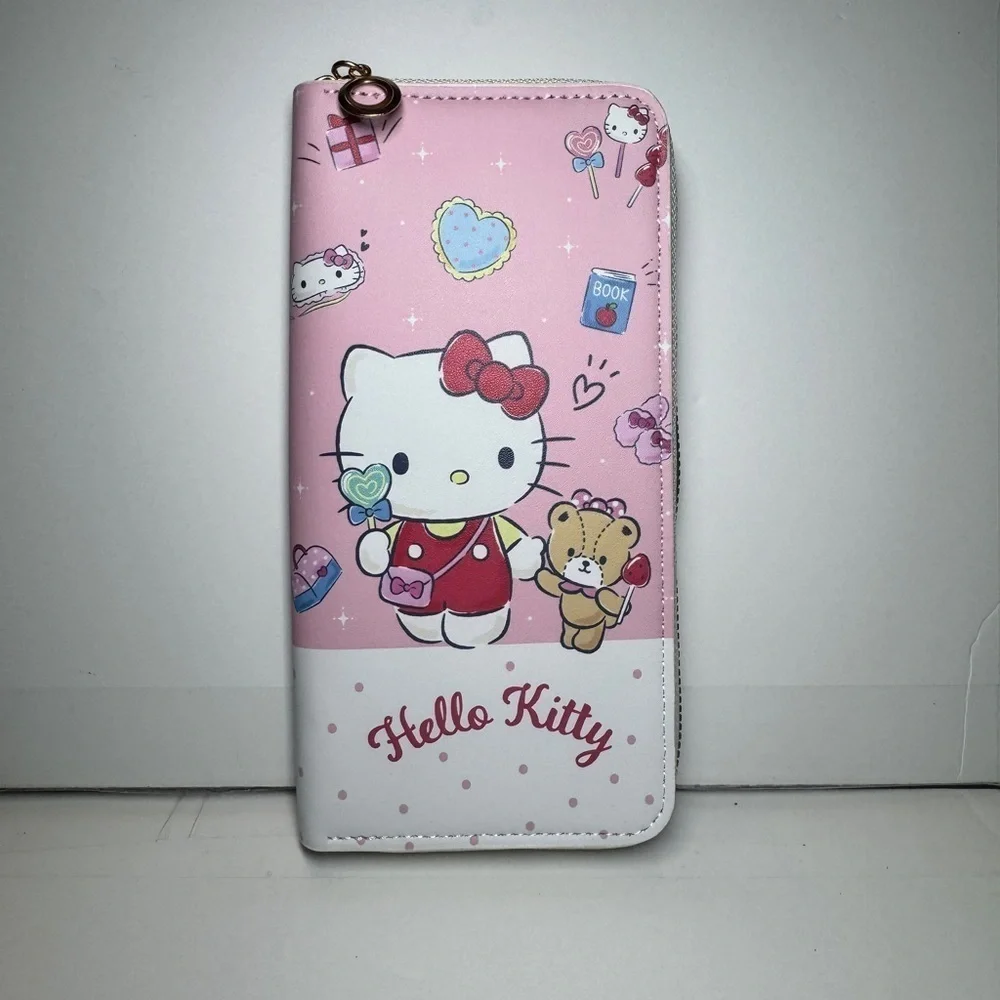 Hello Kitty Pink Wallet NWT Candy Teddy Bear White